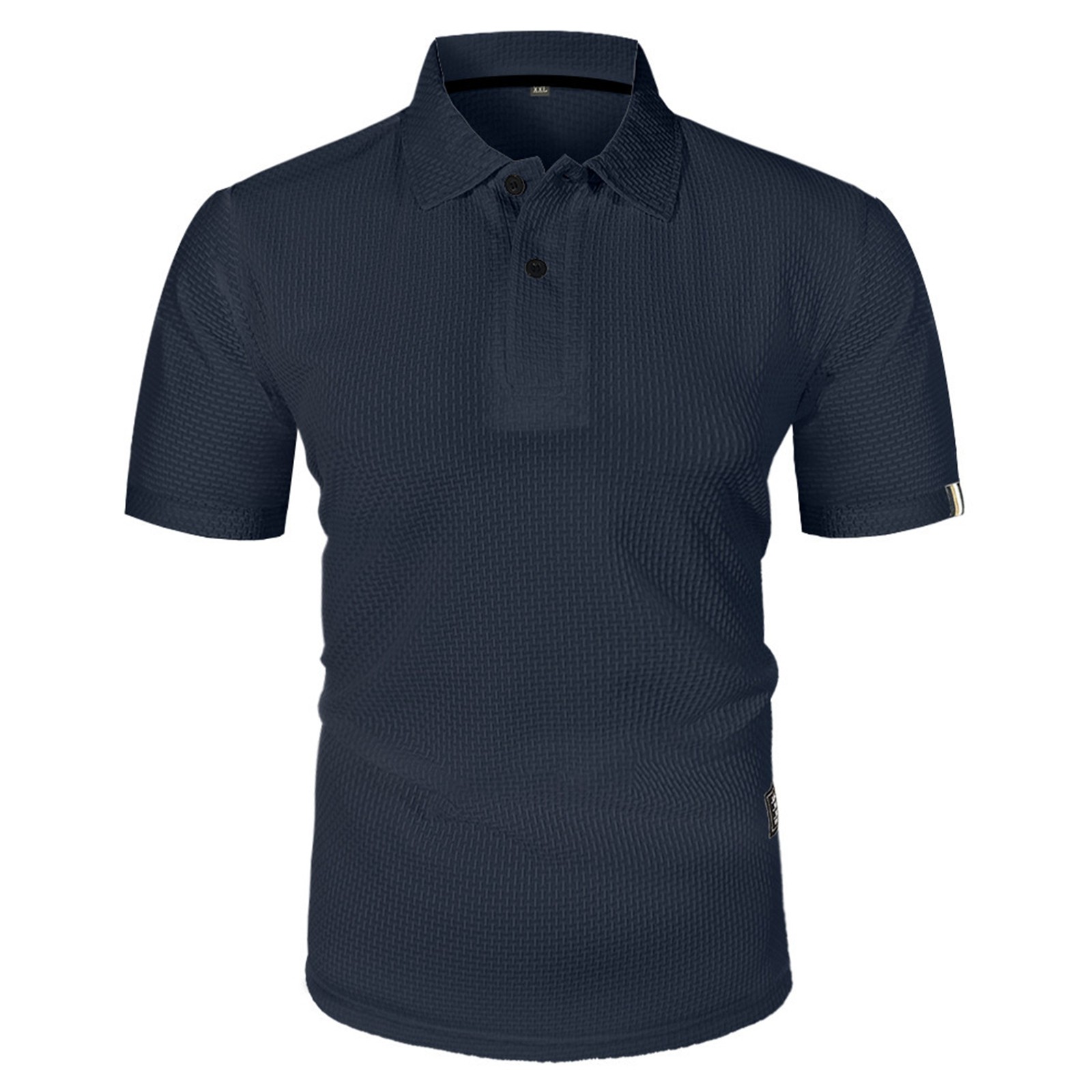 thumbnail image 1 of Camiseta informal de manga corta y color liso para hombre - Tejido ligero y transpirable - Cuello clásico para ocasiones informales de verano, 1 of 7
